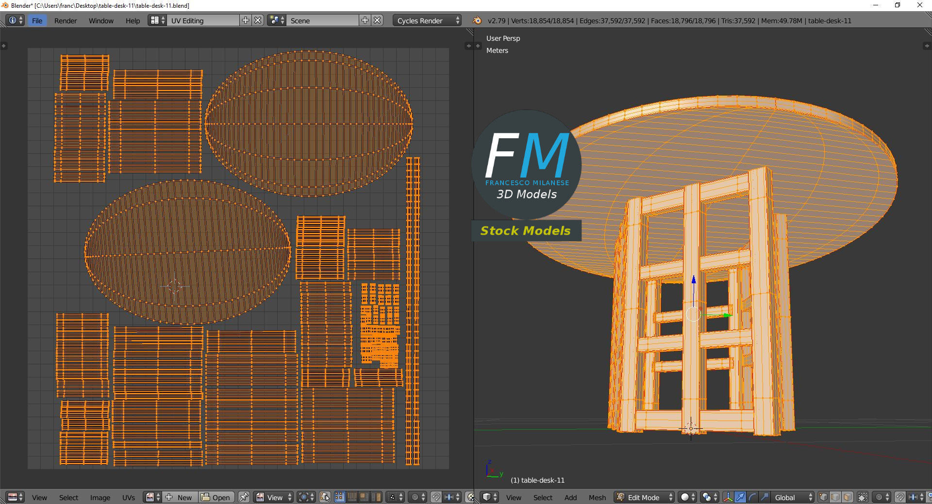 Table desk 11 3D model_10
