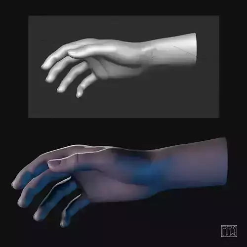 Hand Relaxed Artist mannequin 3D model