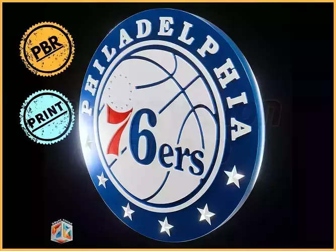 Philadelphia 7ers logo - Cinematic - 3D print