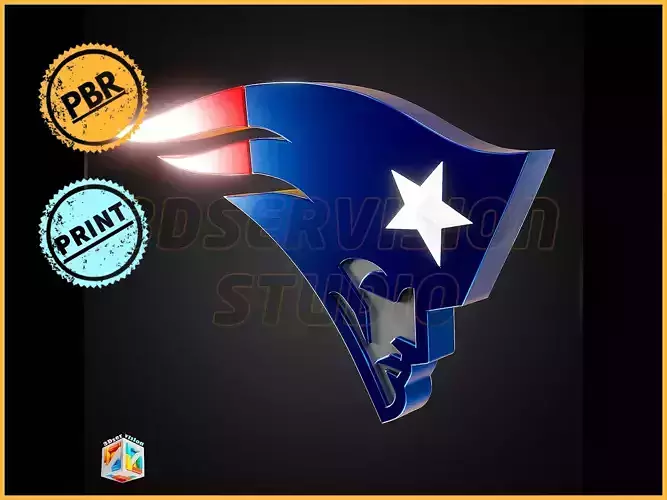 New England Patriots logo - Cinematic - 3D print