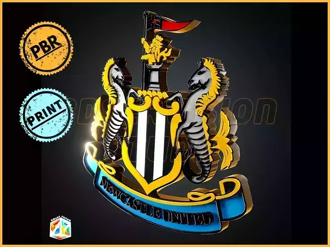 Newcastle United logo - Cinematic - 3D print