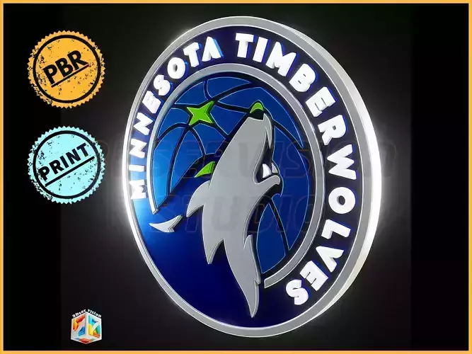 Minnesota Timberwolves logo - Cinematic - 3D print