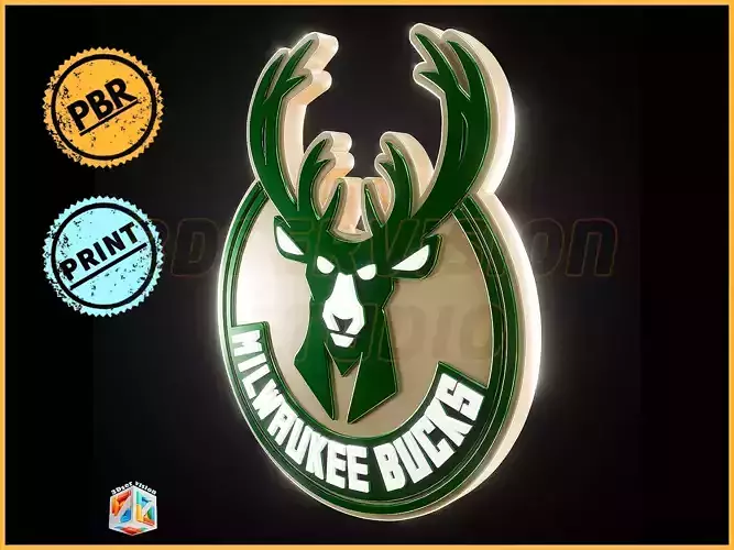 Milwaukee Bucks logo - Cinematic - 3D print