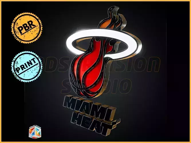 Miami Heat logo - Cinematic - 3D print