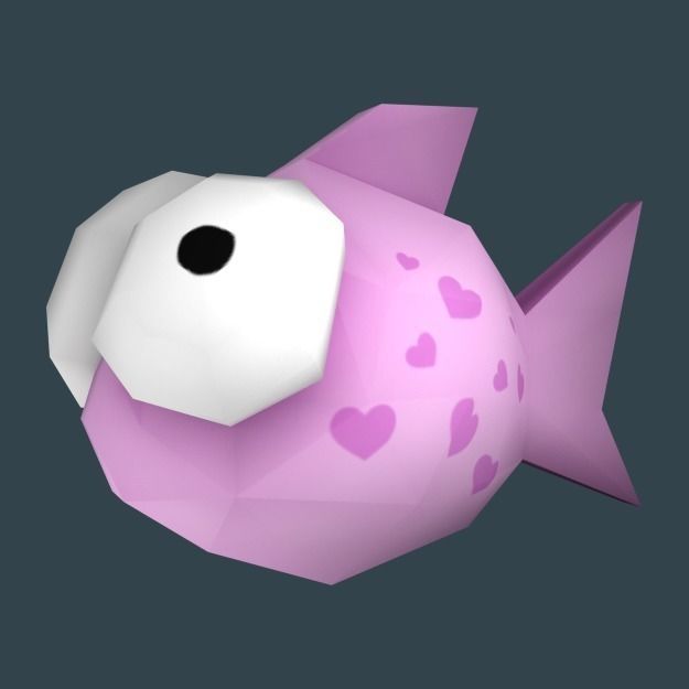 Cartoon low poly fish with multiple textures Low-poly 3D model_5