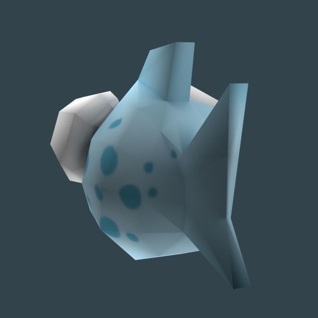 Cartoon low poly fish with multiple textures Low-poly 3D model_9