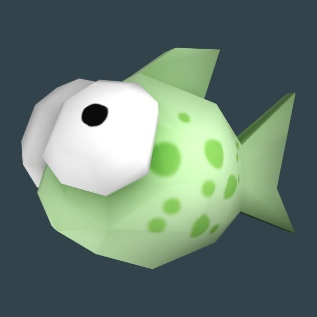 Cartoon low poly fish with multiple textures Low-poly 3D model_2