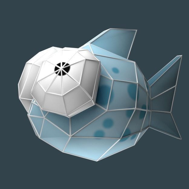 Cartoon low poly fish with multiple textures Low-poly 3D model_12