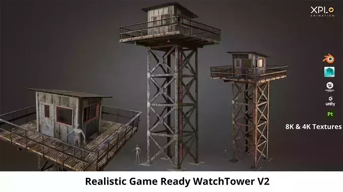 High Realistic Military Watchtower Game Ready V2