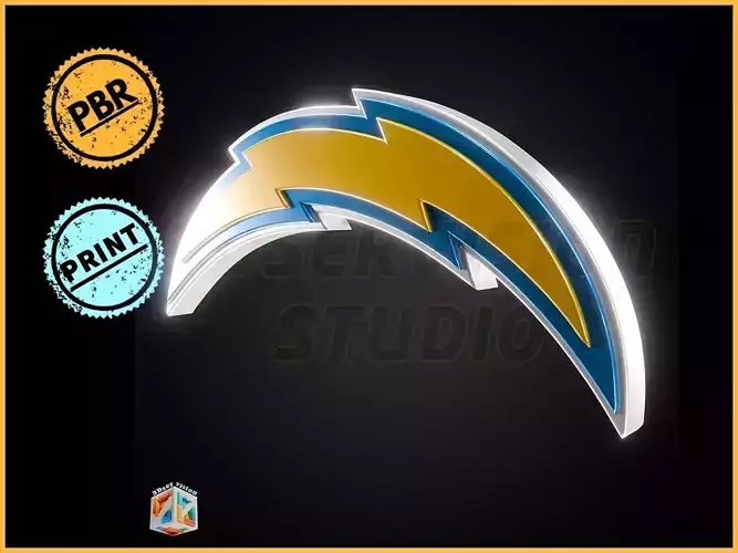 Los Angeles Chargers logo - Cinematic - 3D print