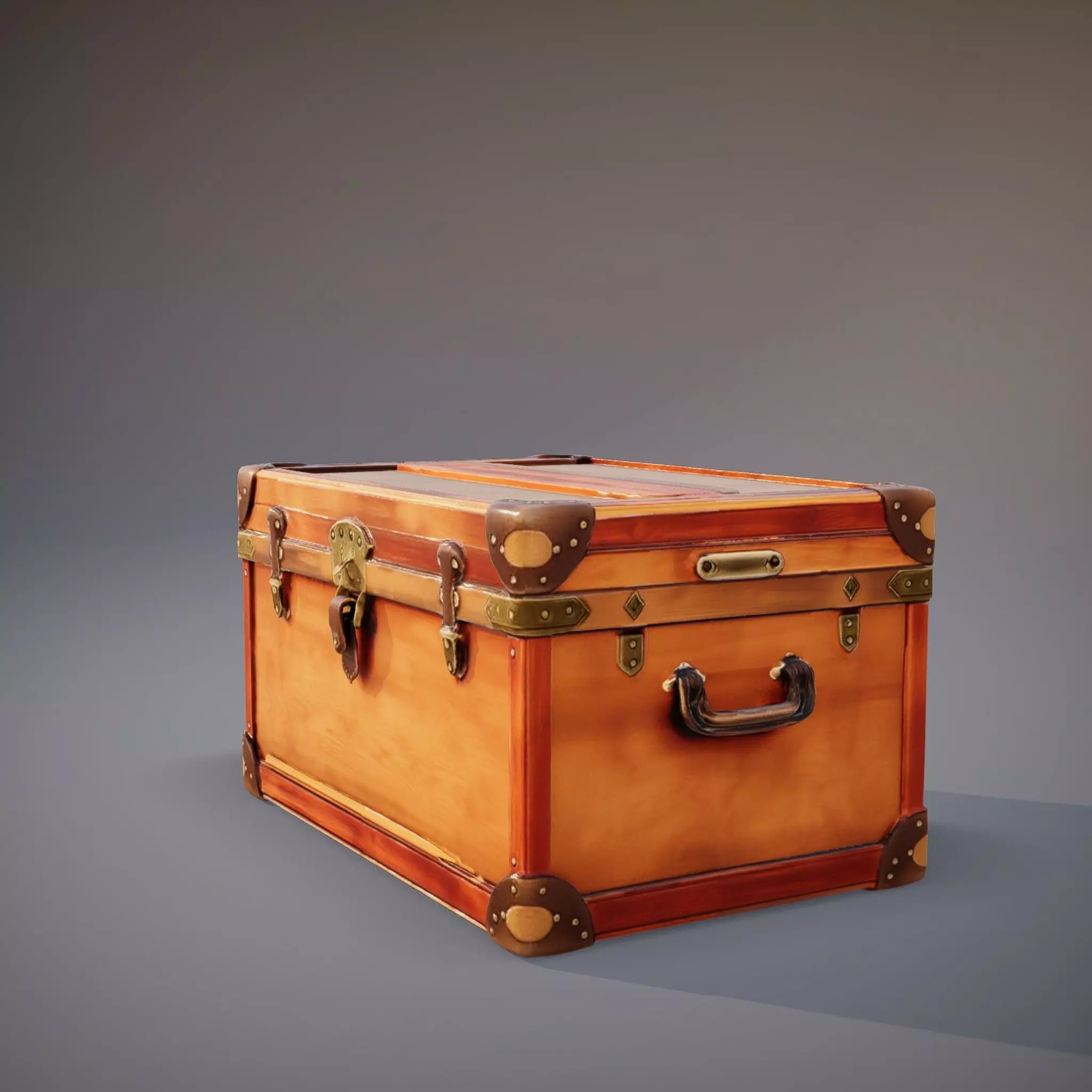 3D model Vintage Wooden Trunk model pack VR / AR / low-poly | CGTrader