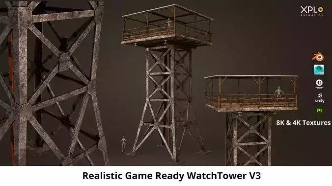High Realistic Military Watchtower Game Ready V3