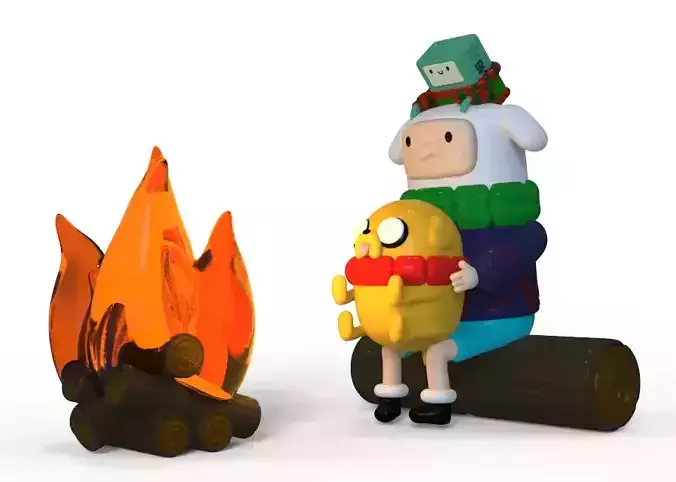 ADVENTURE TIME CHRISTMAS DIORAMA JAKE FINN n BMO-PARTSnCOMPLETE