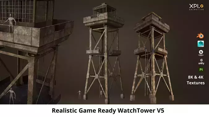 High Realistic Military Watchtower Game Ready V5
