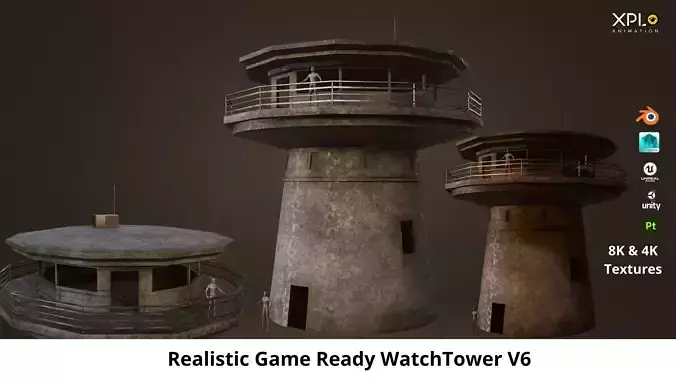 High Realistic Military Watchtower Game Ready V6