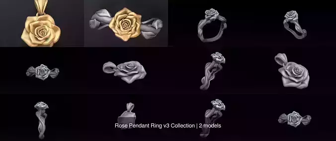 Rose Pendant Ring v3 Collection