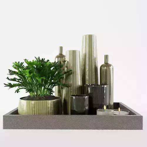 Decorative set on a tray