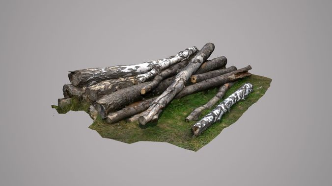  Stack of wood Low-poly 3D model