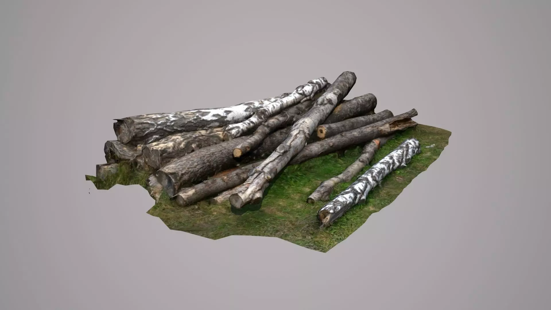 Stack of wood Low-poly 3D model