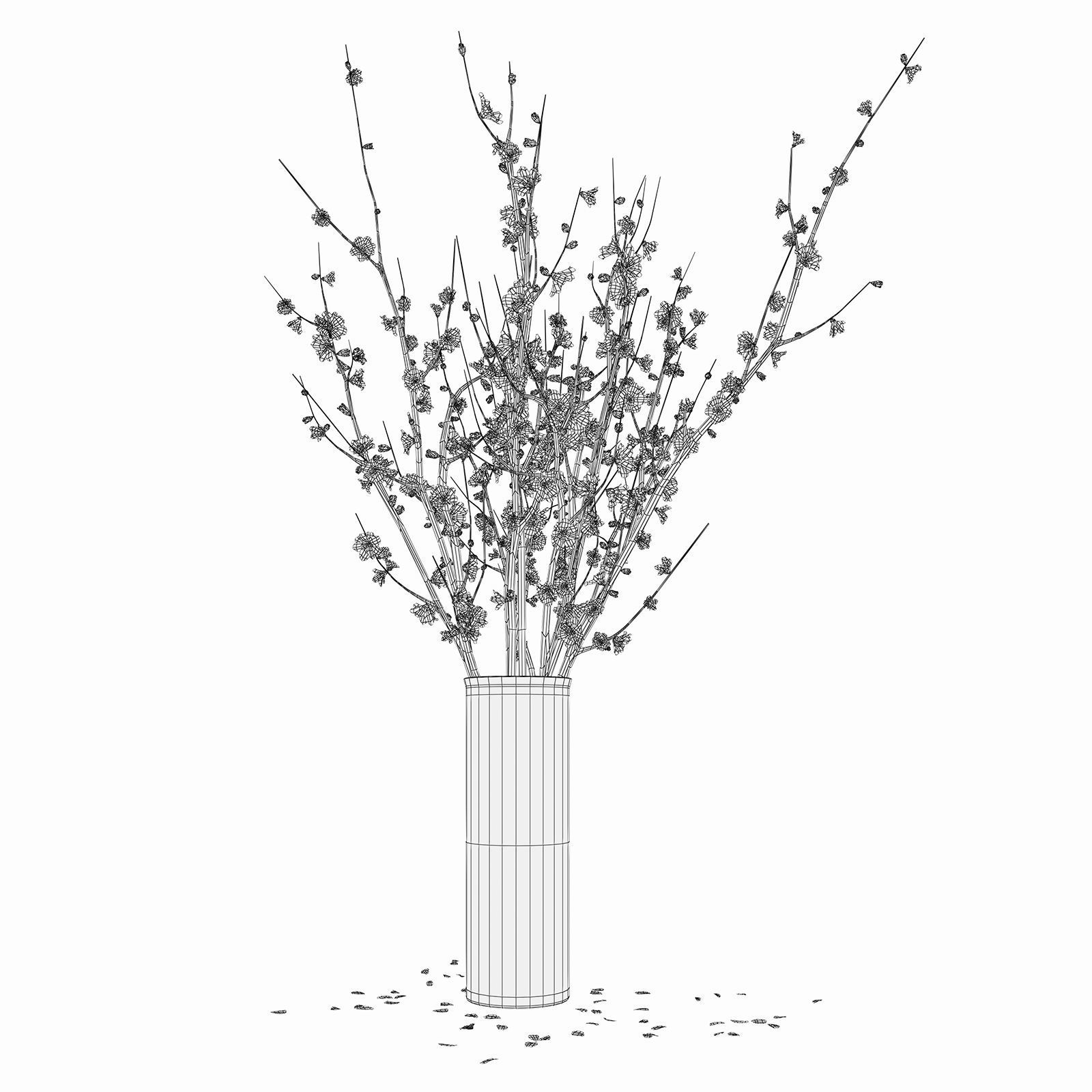 Branches in a vase 3D model_4