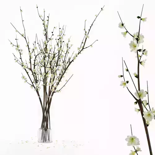 Branches in a vase 3D model
