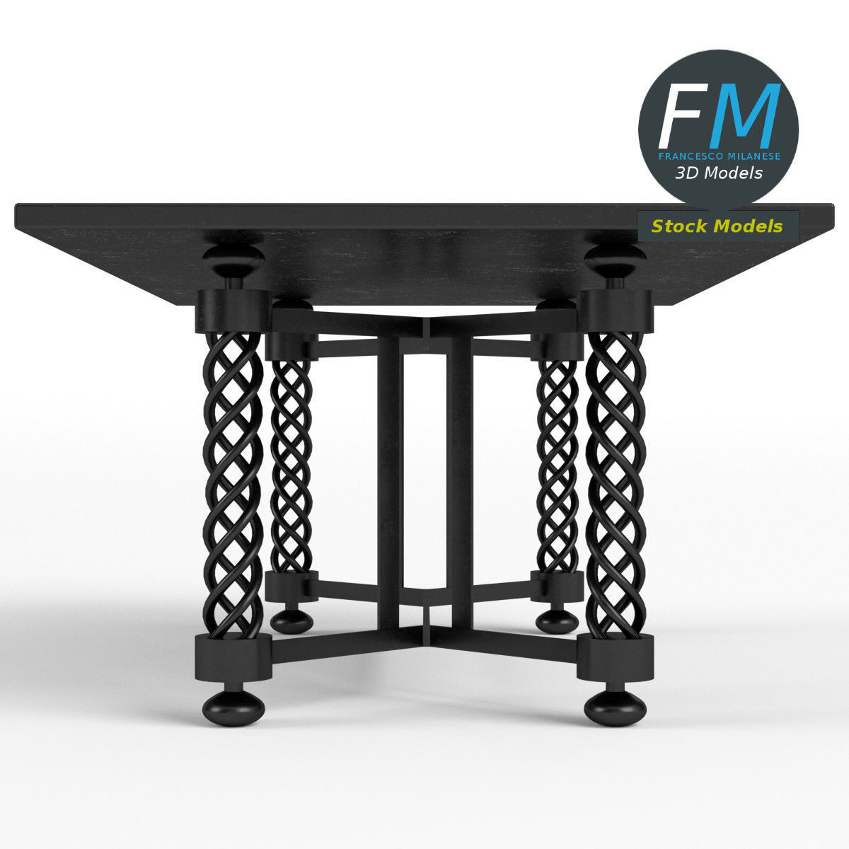 Table desk 15 3D model_4