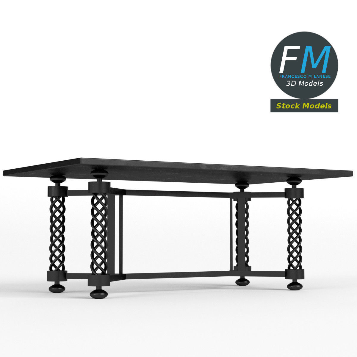 Table desk 15 3D model_3