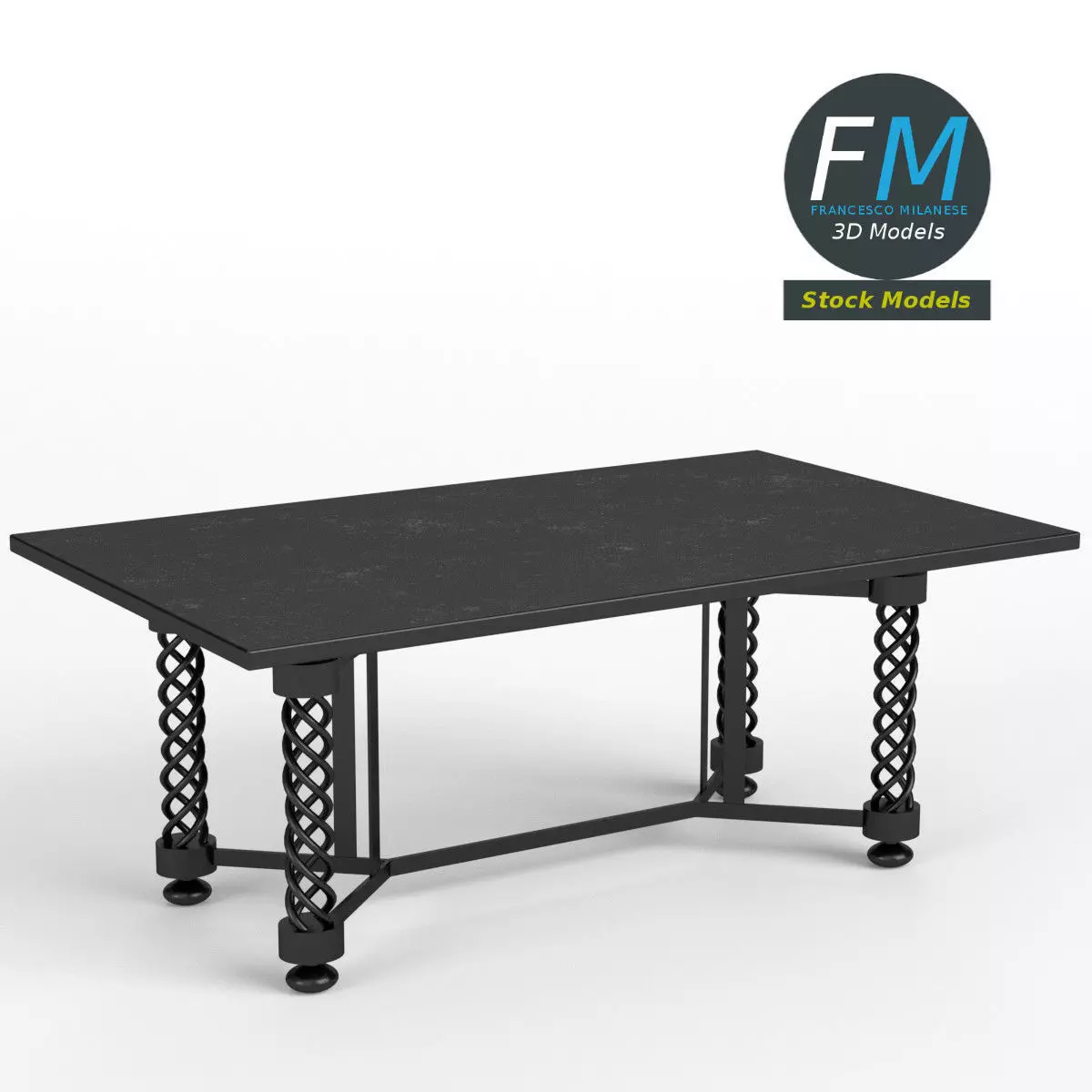Table desk 15 3D model_0