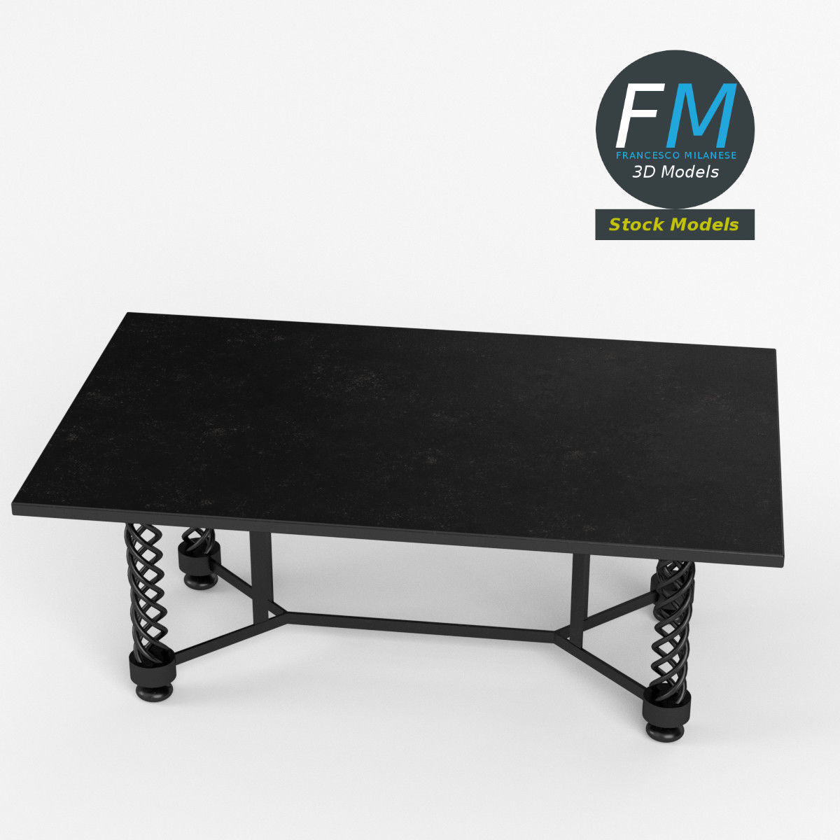 Table desk 15 3D model_2