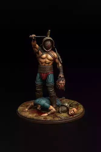 Blood and Sand Gladiator Arena Battle Diorama STL File 