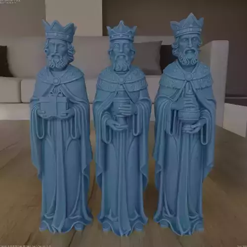 Three Wise Men Magi Nativity Scene STL 3D Print Model