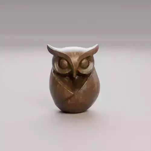 Wooden Owl Figurine