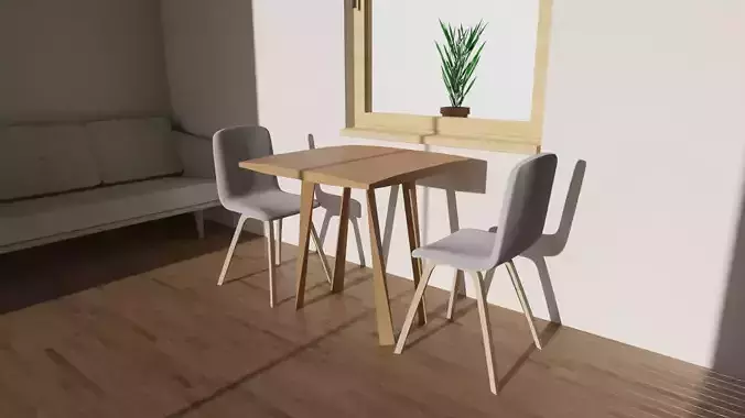 Modern Wood Table  PBR