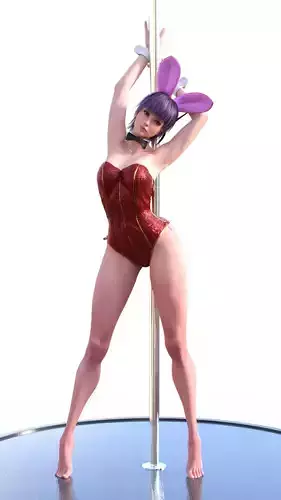 Ayane The Bunny Kunoichi on the Dance Pole 
