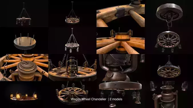 Wagon Wheel Chandelier 