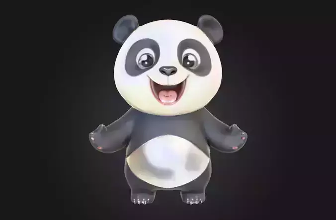 Cute Stylized Panda 3D Model