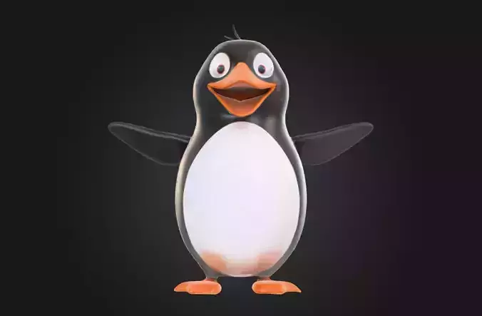 Cute Stylized Penguin 3D Model
