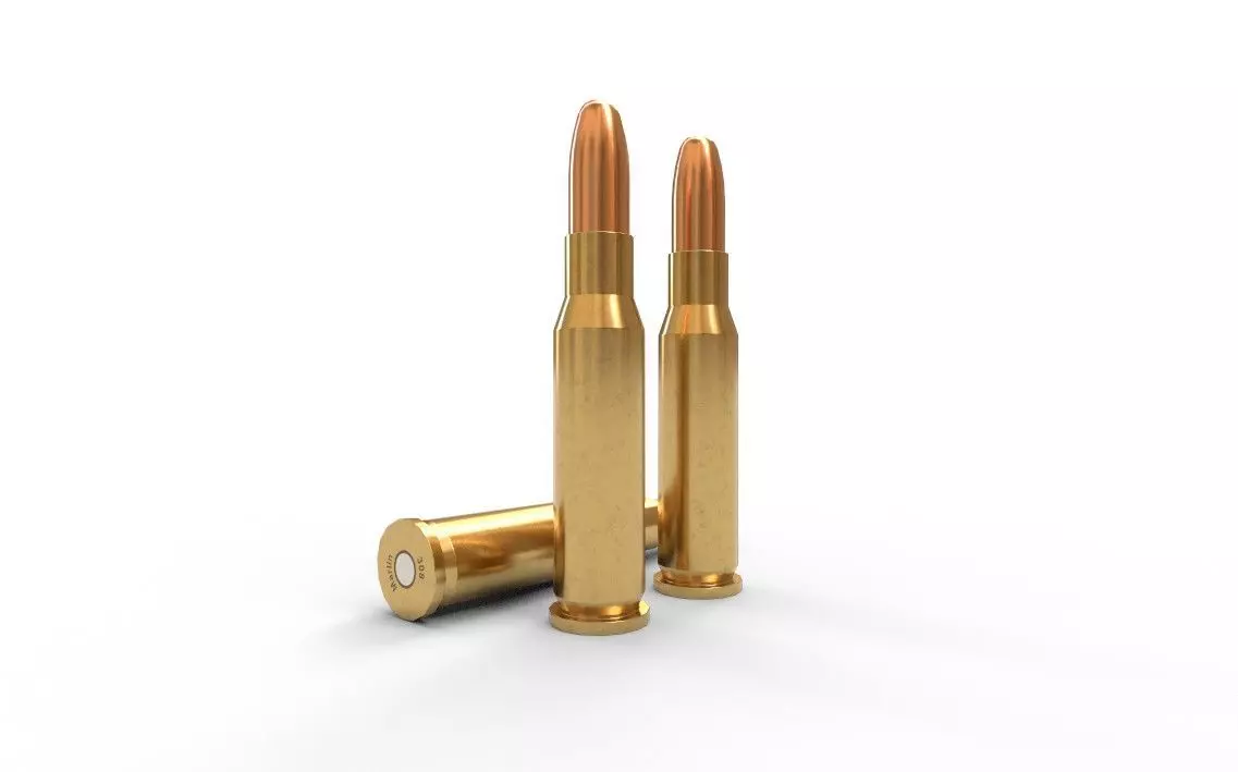 308 Marlin Ammo Low-poly 3D model