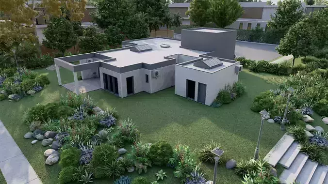 Villa-Casa Scene-Modern Villa 3D model