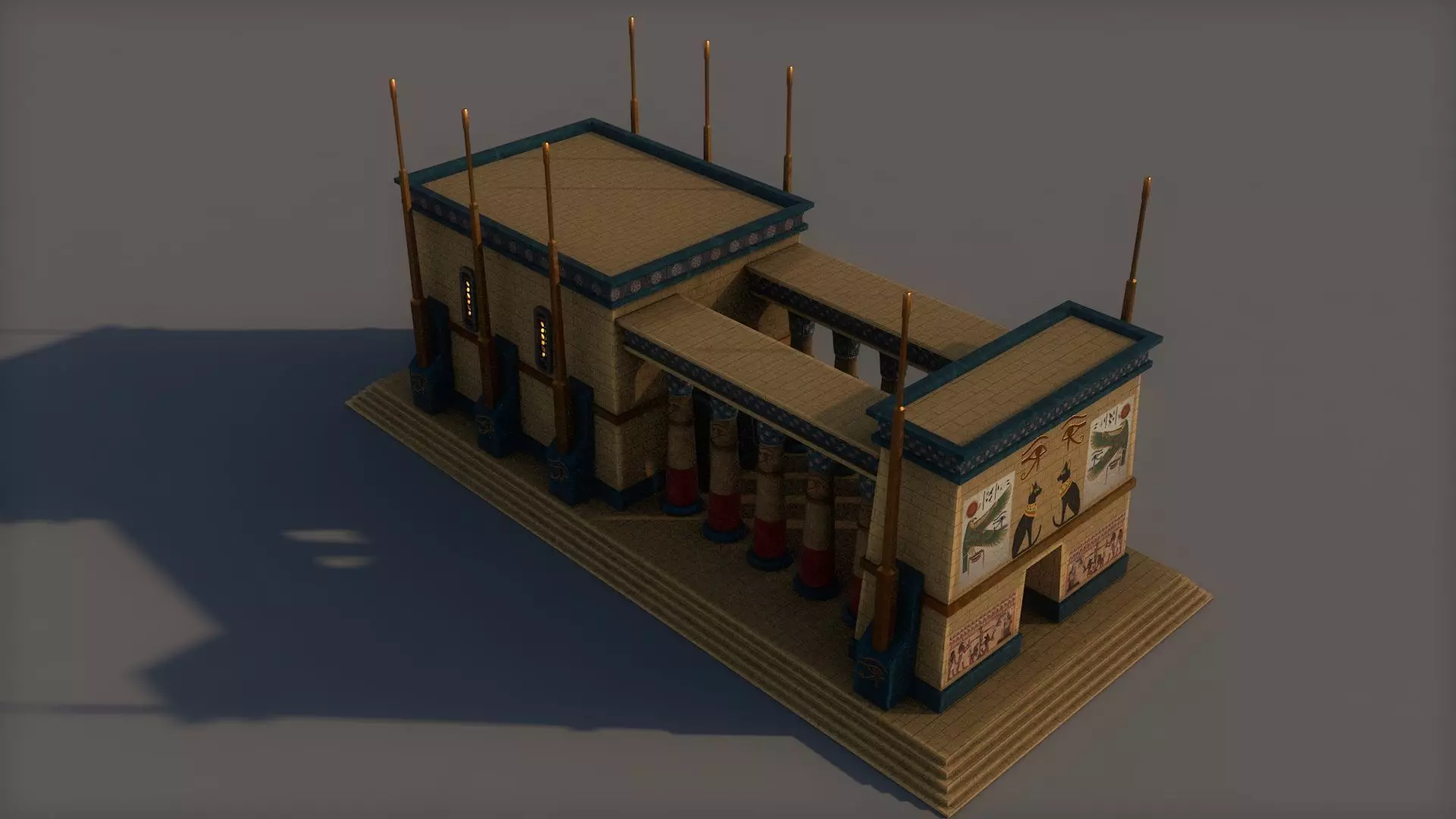 Ancient Egyptian Building Low-poly 3D model