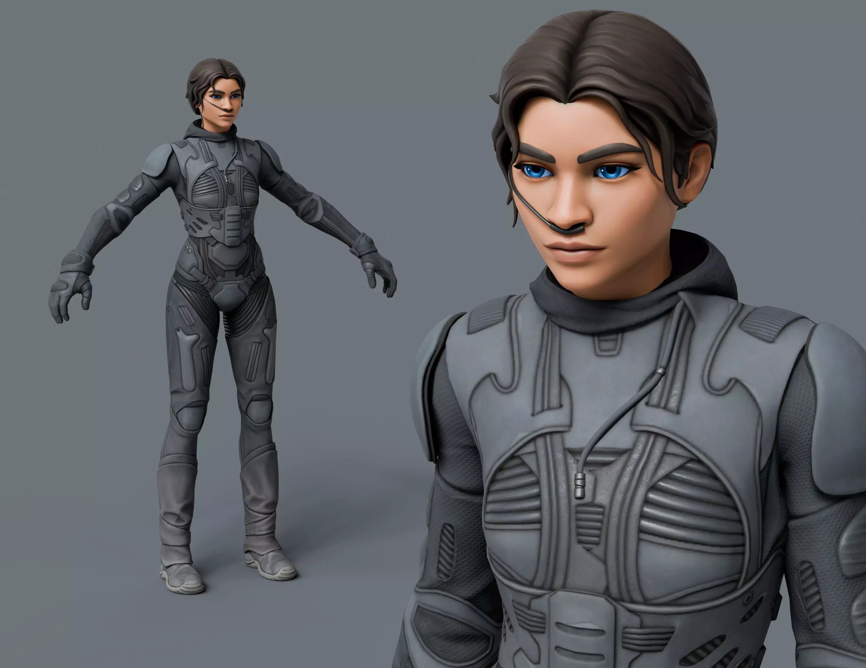 Chani Tactical Agent Low-poly Rigged 3D model