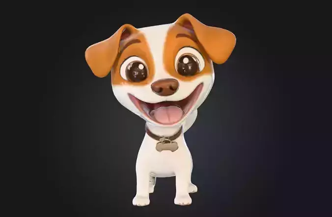 Cute Stylized Puppy Dog 3D Model