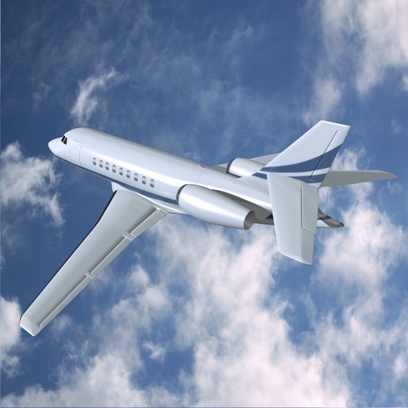 Dassault Falcon 2000dx private jet 3D model_1
