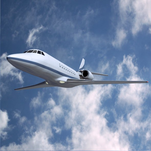 Dassault Falcon 2000dx private jet 3D model_4