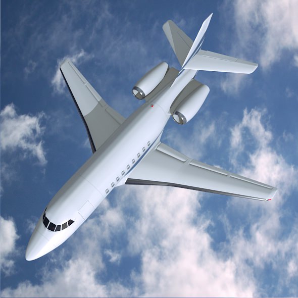 Dassault Falcon 2000dx private jet 3D model_2