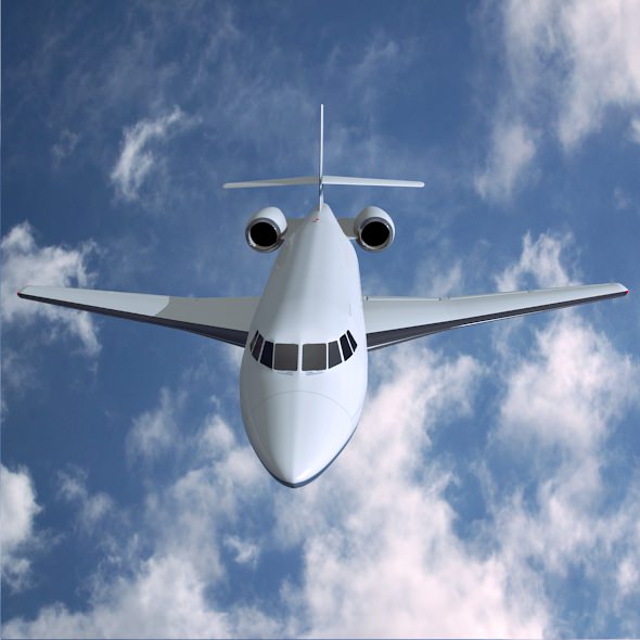 Dassault Falcon 2000dx private jet 3D model_3