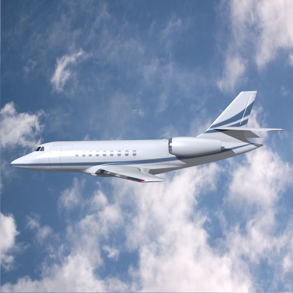 Dassault Falcon 2000dx private jet 3D model_6