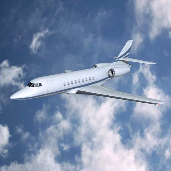 Dassault Falcon 2000dx private jet 3D model_0