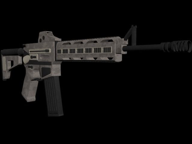Gun SMG MK18 Variant Free low-poly 3D model_1