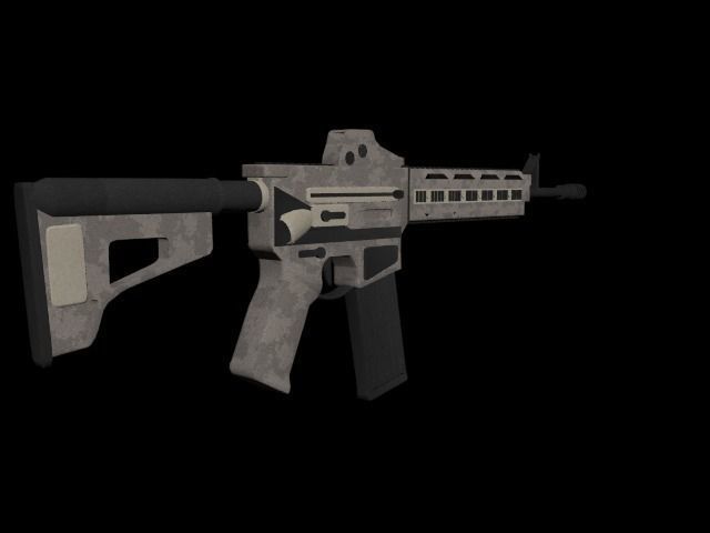 Gun SMG MK18 Variant Free low-poly 3D model_3